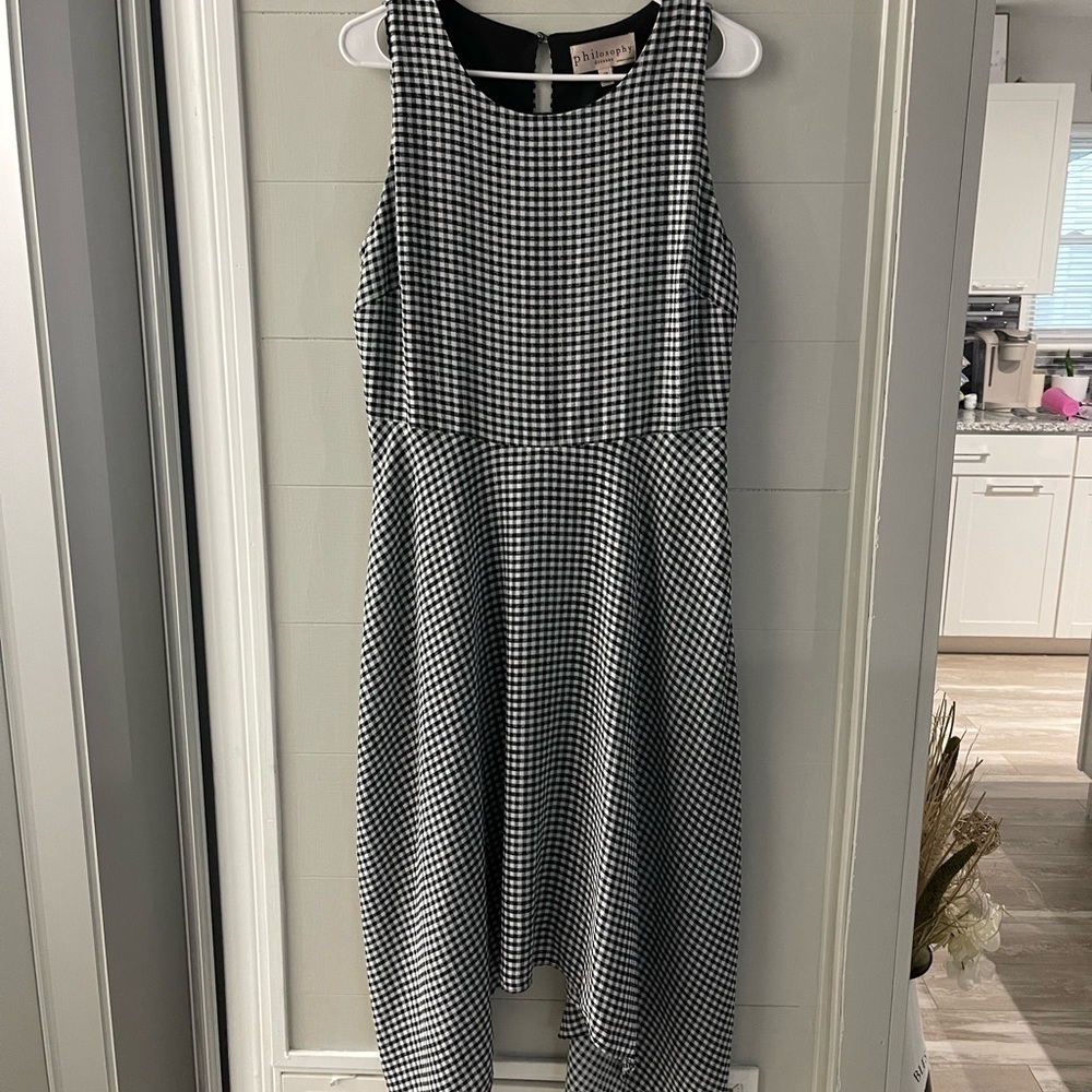Philosophy Sleeveless Fully Lined Gingham Midi Dress Size 10